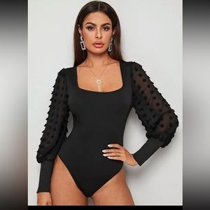 NEW Black elegant body suit top (pants not included) new boutique item in size 8